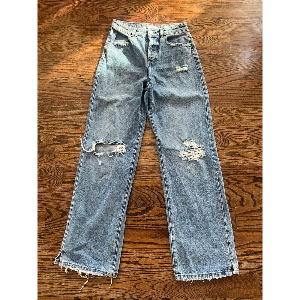 Zara women’s high rise wide leg jeans Sz. 4 grunge